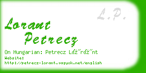 lorant petrecz business card